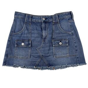 American Eagle Womens Hi-Rise Festival Mini Denim Skirt Blue Medium Wash Size 8